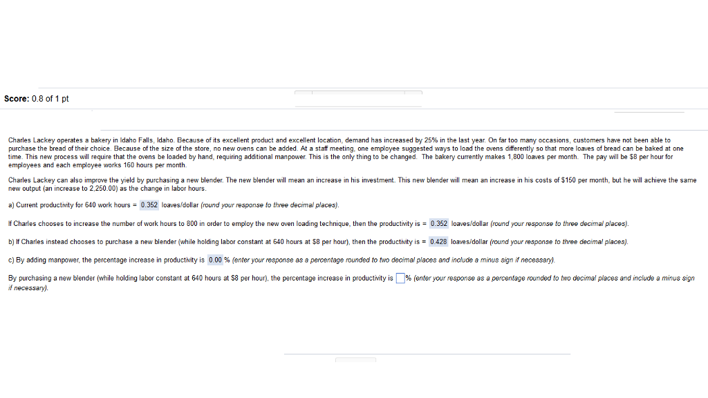 Solved Charles Lackey operates a bakery in Idaho Falls Idaho