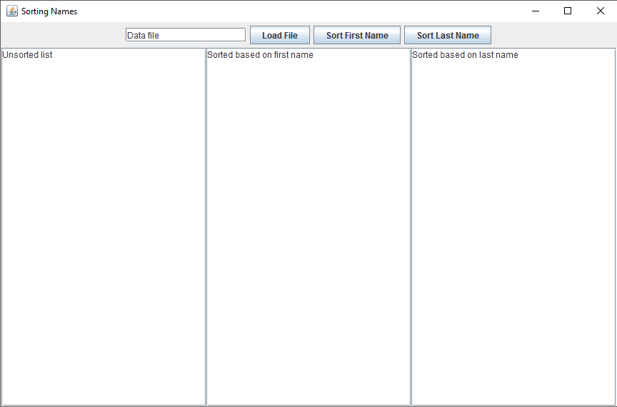 Solved Write a program names SortNamesGUI.java to perform | Chegg.com