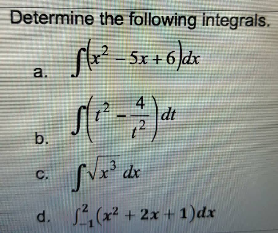 integration of dx x 2 6x 5