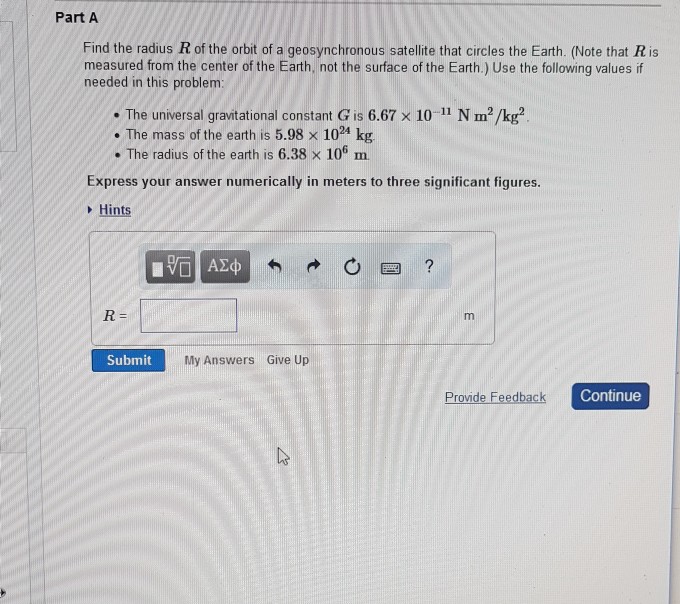 Solved Geosynchronous Satellite Figure 1) Shows A A | Chegg.com