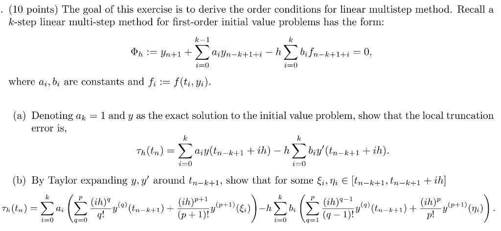 (10 points) The goal of this exercise is to derive | Chegg.com