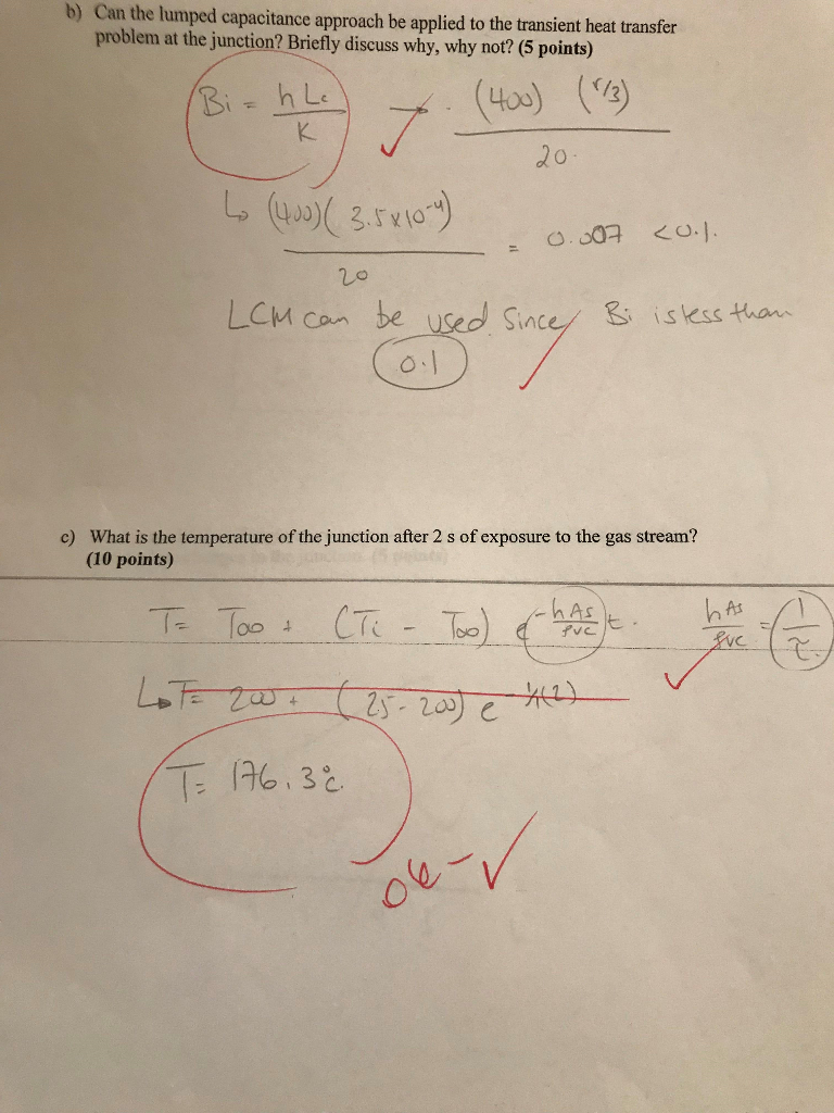 Solved 1) A thermocouple junction, which may be approximated