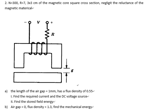 Solved 2. N-300, R-7, 3x3 cm of the magnetic core square | Chegg.com
