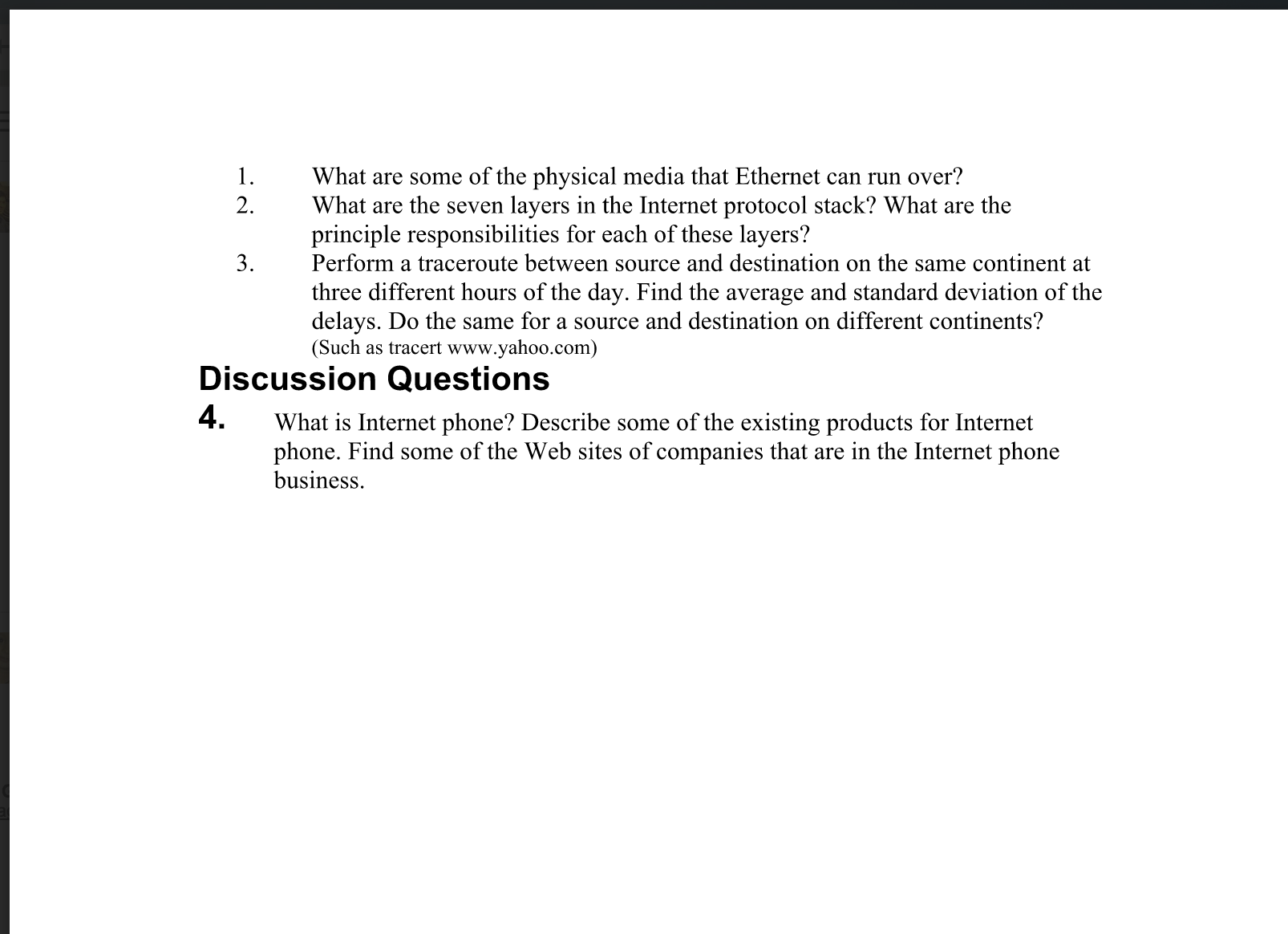 Solved What are some of the physical media that Ethernet can | Chegg.com