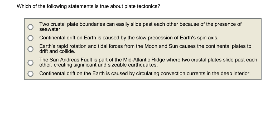 Solved Which of the following statements is true about plate | Chegg.com