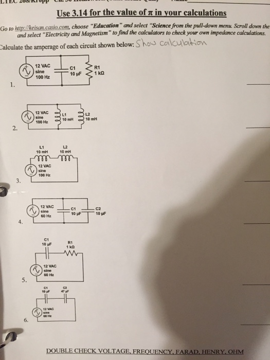 Solved Calculate the amperage of each circuit shown below: | Chegg.com