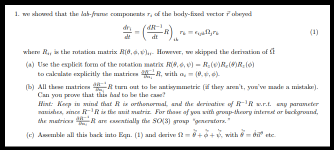 1. We Showed That The Lab-frame Components R, Of The 