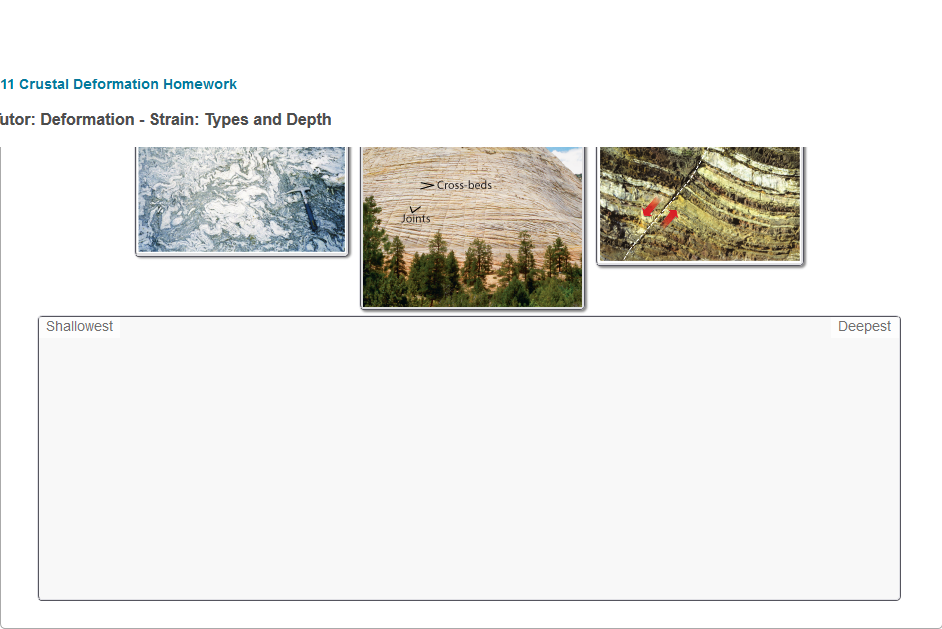 Solved type of deformation the rock has been exposed to.