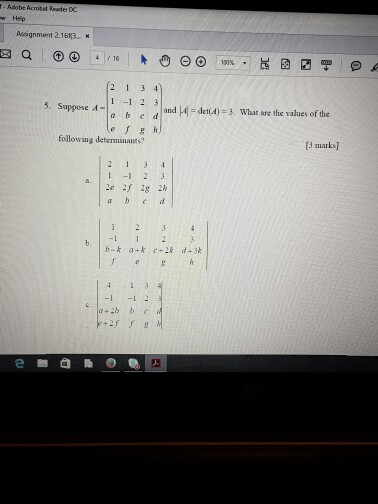 Solved Suppose A = (2 1 34 1 -1 2 3 A B C D E F G H) And | Chegg.com