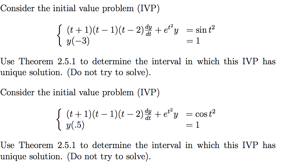 Solved Consider The Initial Value Problem Ivp Et2y Sin 9992