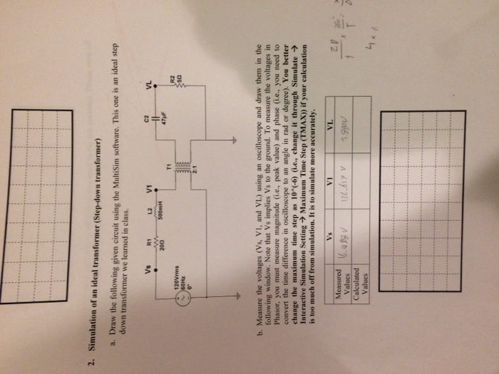 Solved Simulation of an ideal transformer (Step-up | Chegg.com