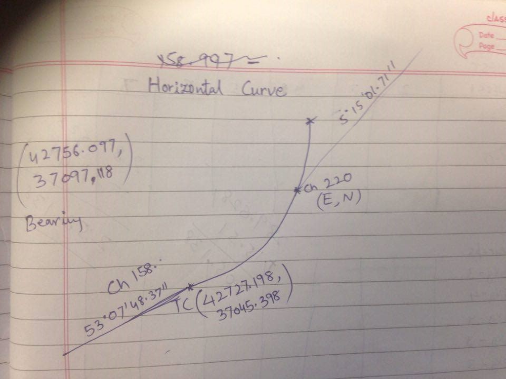 Find Easting and Northing on B point. Bearing Given