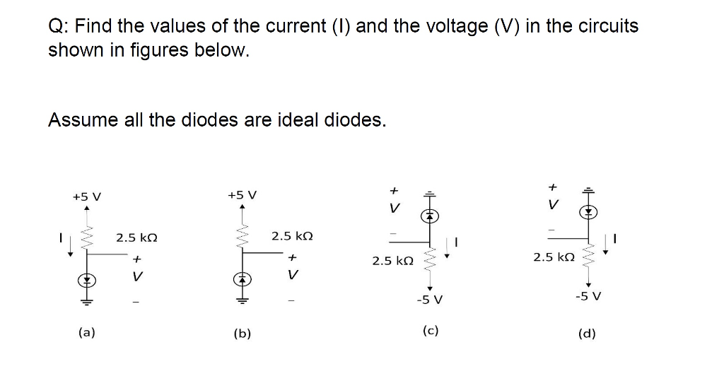 Solved Find the values of the current (I) and the voltage | Chegg.com