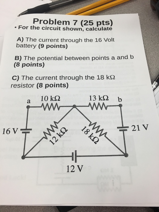 Solved For The Circuit Shown, Calculate A) The Current | Chegg.com