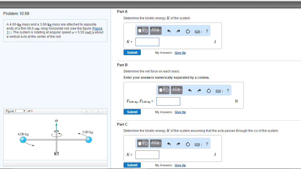 Solved A 4.00-kg mass and a 3.00-kg mass are attached to | Chegg.com