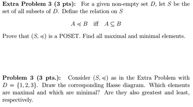 Solved For a given non-empty set D, let S be the set of all | Chegg.com