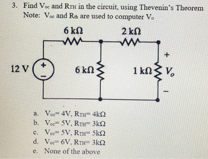 Solved Find V_oc and Rth in the circuit, using Thevenin' s | Chegg.com