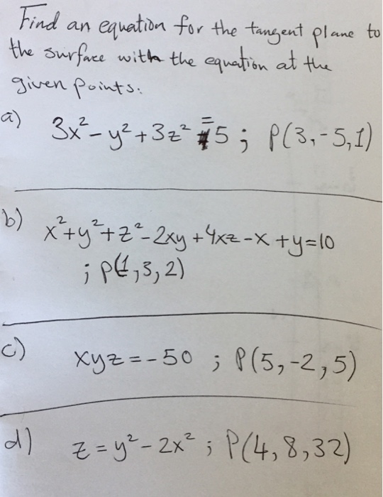 Solved Find an equation for the tangent plane to the surface | Chegg.com