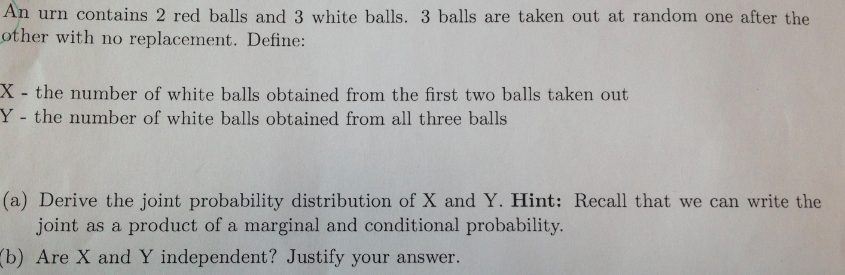 Solved An Urn Contains 2 Red Balls And 3 White Balls. 3 | Chegg.com