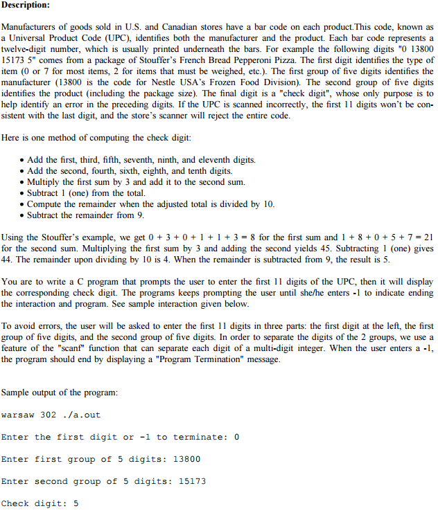 Solved This is for a C programming class. Please read the | Chegg.com