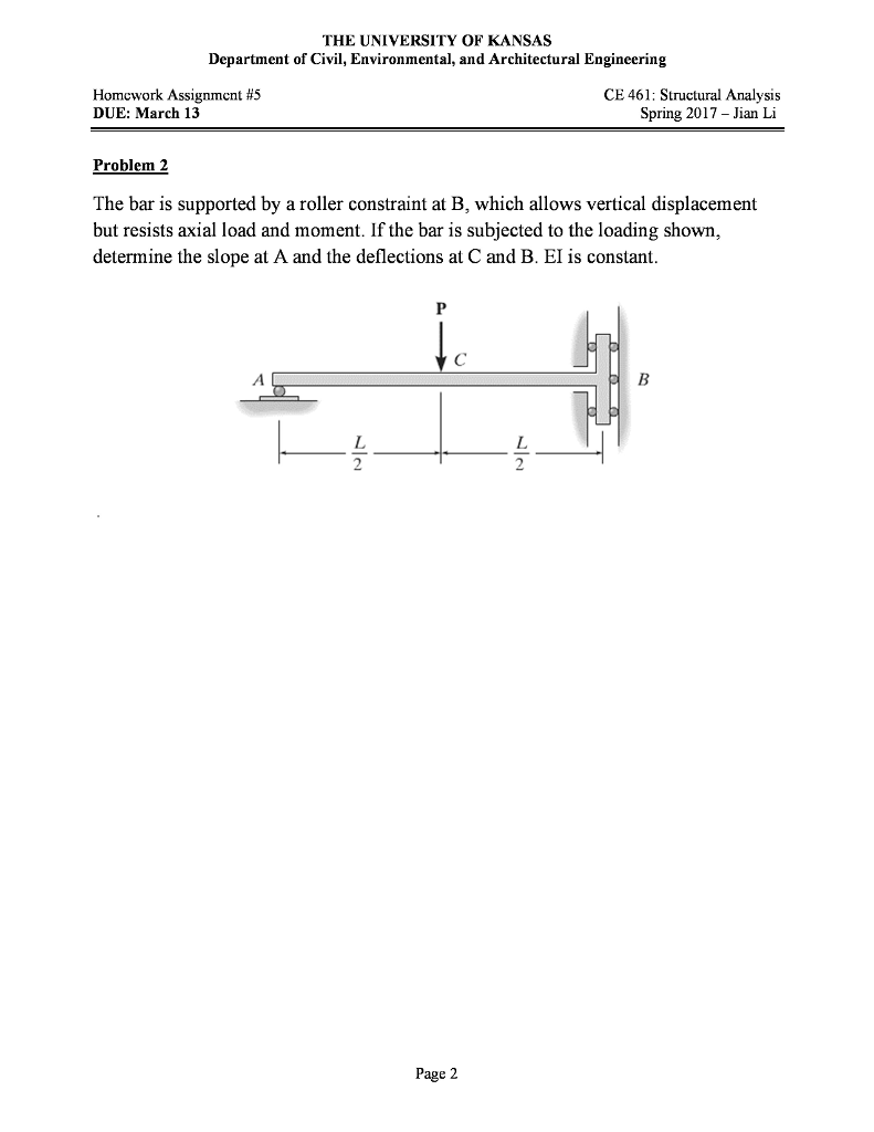 The Bar Is Supported By A Roller Constraint At B 31+ Pages Solution ...