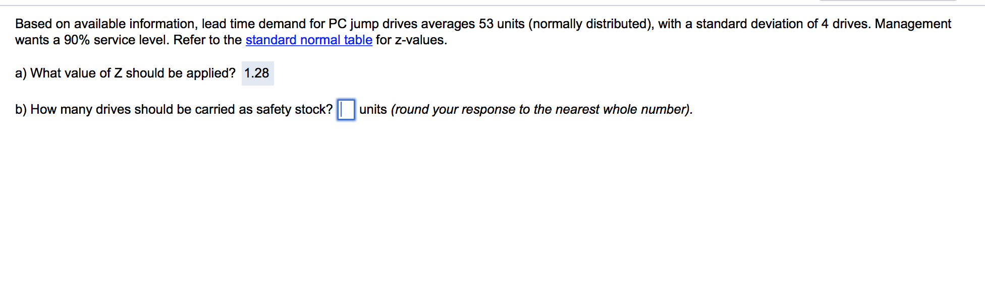 Solved Based On Available Information Lead Time Demand For Chegg