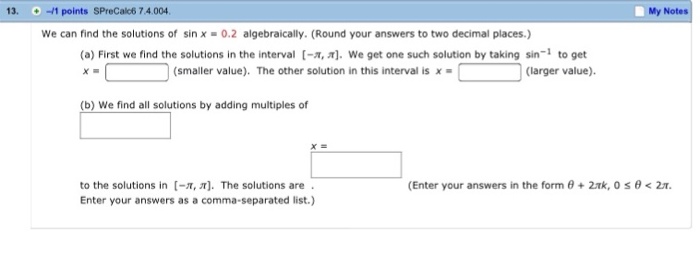 Solved We can find the solutions of sin x = 0.2 | Chegg.com