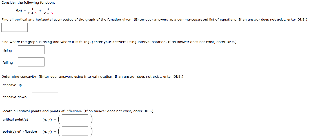 Solved Consider the following function. f (x) = 1/x + 5 + | Chegg.com