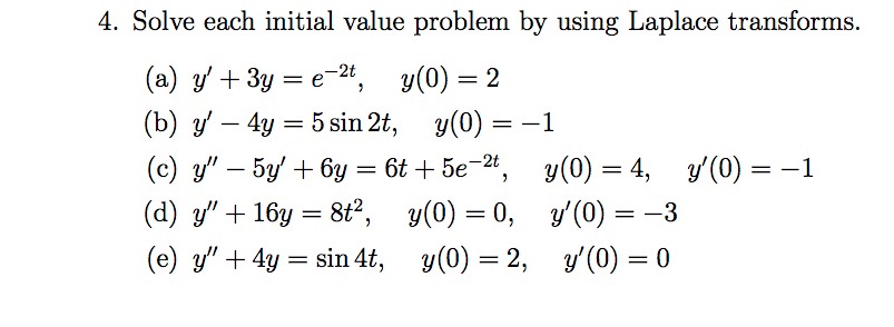 Solved Solve Each Initial Value Problem By Using Laplace Chegg Com