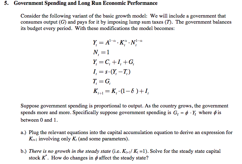 Solved 5. Government Spending and Long Run Economic | Chegg.com