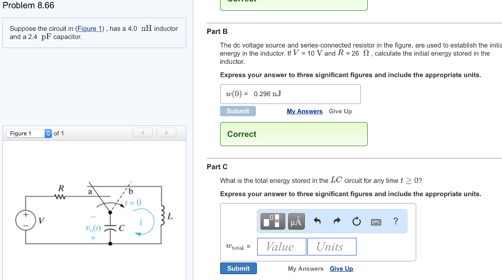 Solved Problem 8.66 Suppose the circuit in (Figure 1 has a | Chegg.com