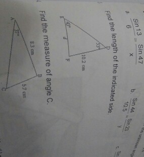 Solved Find The Length Of The Indicated Side. Find The | Chegg.com