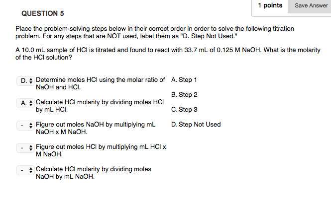 Solved place the problem solving steps below in their chegg