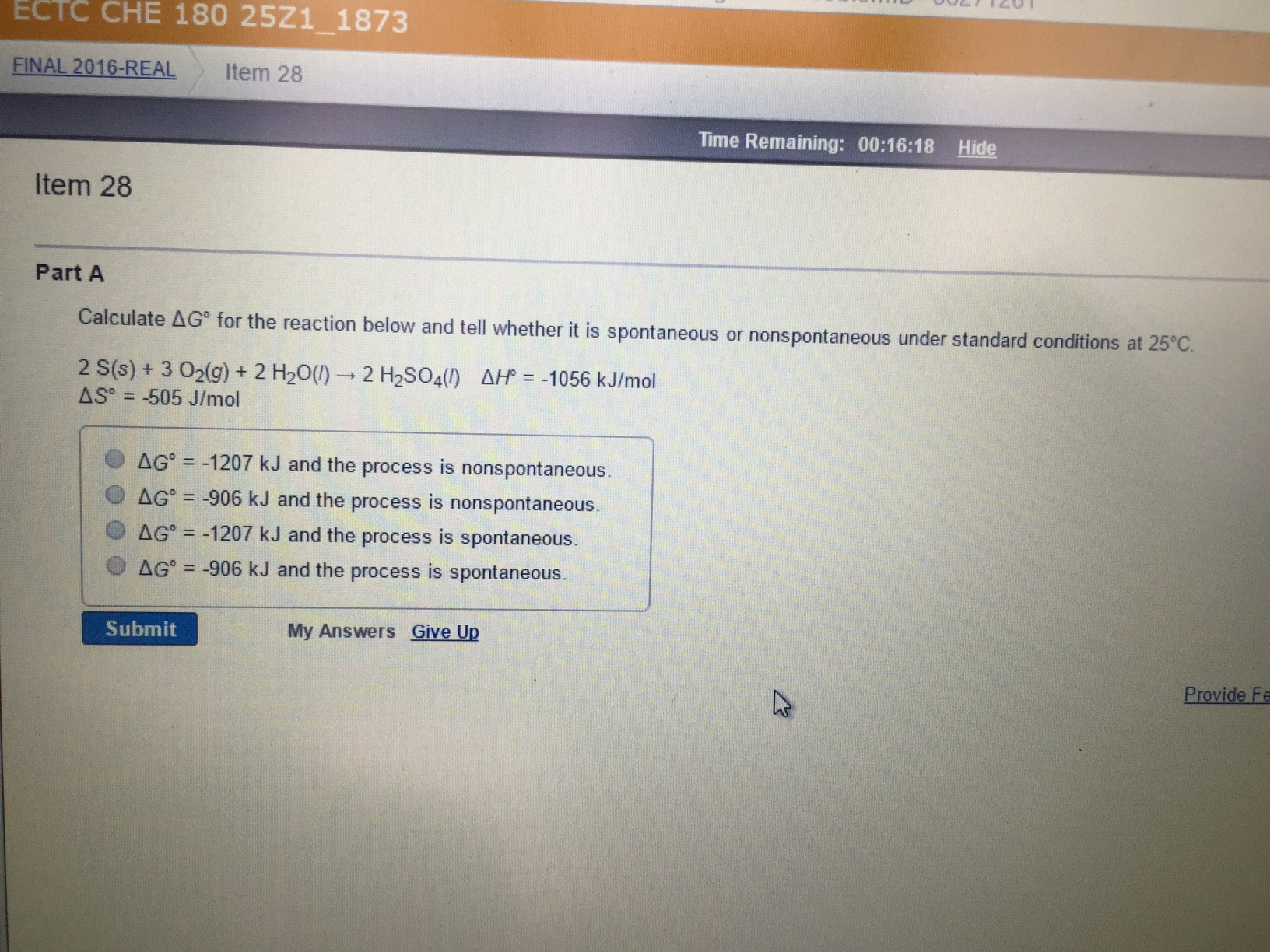 Solved Calculate Delta G degree for the reaction below and | Chegg.com