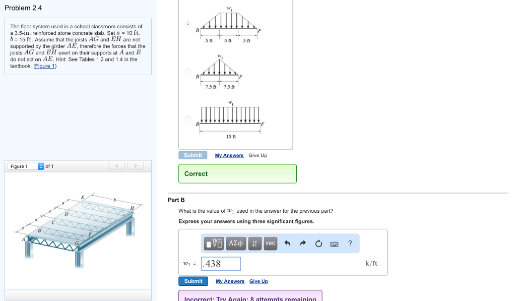 Solved Problem 2.4 The floor system used in a school | Chegg.com