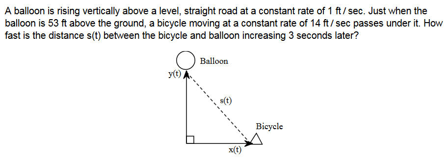 Solved A balloon is rising vertically above a level, | Chegg.com