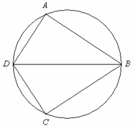 Solved in the circle, angle DAB and angle DCB are right | Chegg.com