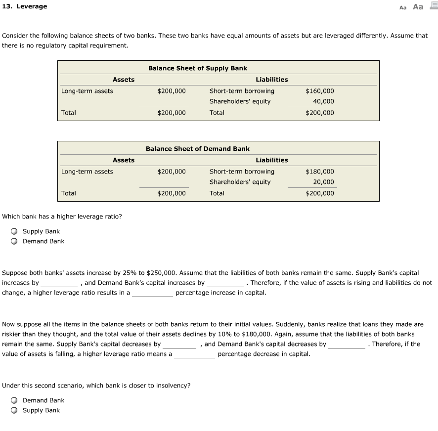 Which Of The Following Increases Liabilities But Not Assets Solved Consider the following balance sheets of two banks. | Chegg.com