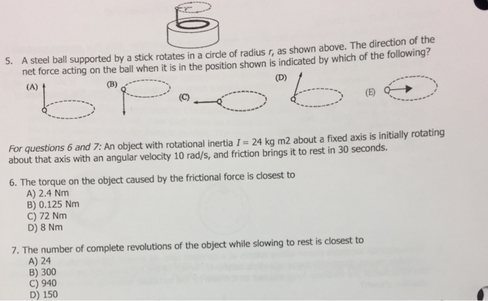 Solved s. A steel ball supported by a stick rotates in a | Chegg.com