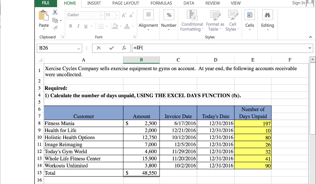Solved FILE HOMEINSERT PAGE LAYOUT FORMULAS DATA REVIEW VIEW Chegg