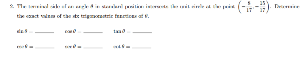 solved-the-terminal-side-of-an-angle-theta-in-standard-chegg