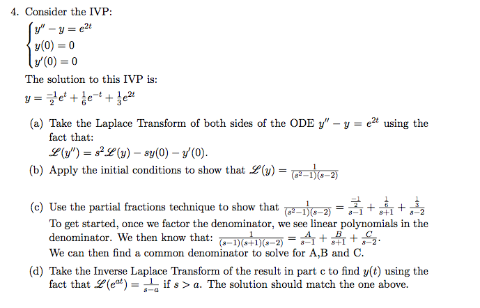 Solved Consider The Ivp Y Y E2t Y0 0 Y0 9842