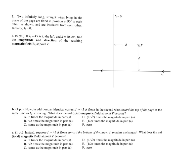 Solved Two Infinitely Long, Straight Wires Lying In The 