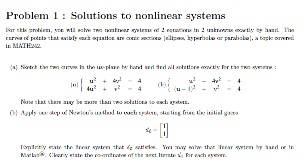 Solved Problem 1 Solutions To Nonlinear Systems For This Chegg Solved Problem 1 Solutions To Nonlinear Systems For This Chegg