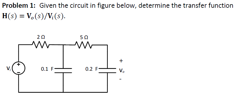 Solved Problem 1: Given The Circuit In Figure Below, | Chegg.com