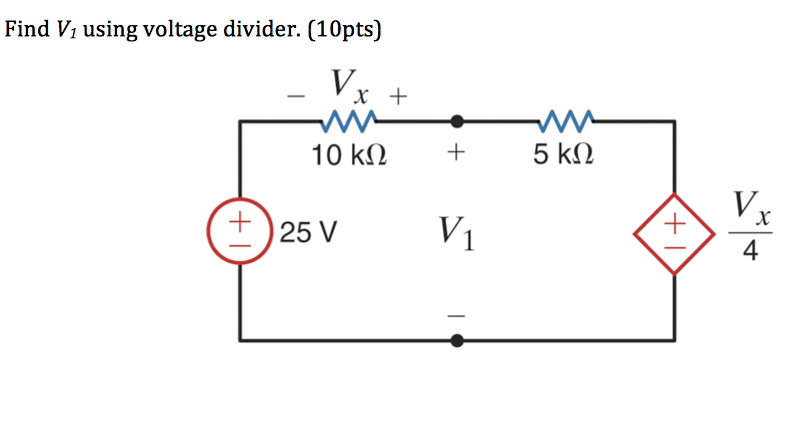 Solved Find V1 Using Voltage Divider. | Chegg.com