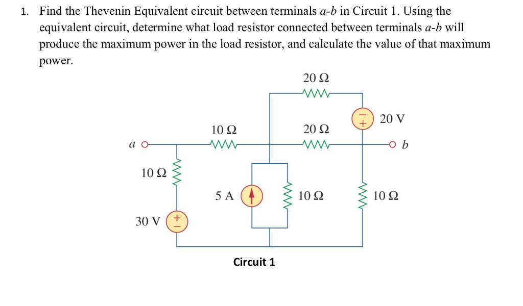 Solved Find the Thevenin Equivalent circuit between | Chegg.com
