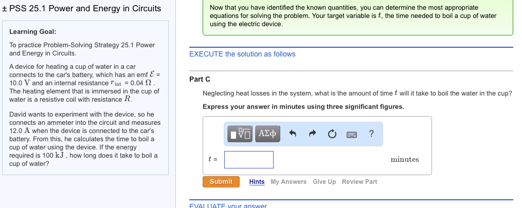 Solved To practice Problem-Solving Strategy 25.1 Power and | Chegg.com