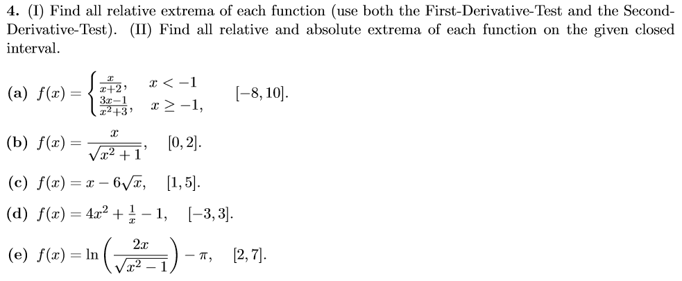 how do you find the relative extrema