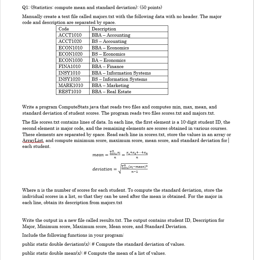 Solved Manually create a text file called majors with the | Chegg.com